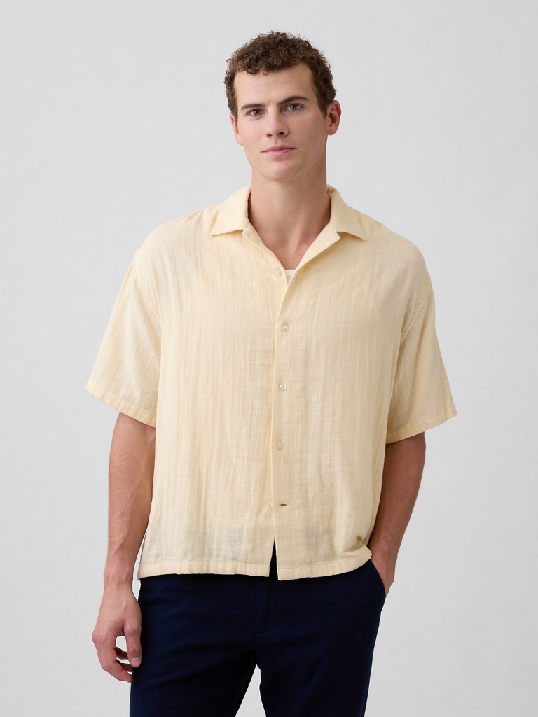 Gauze Vacay Shirt in Boxy Fit