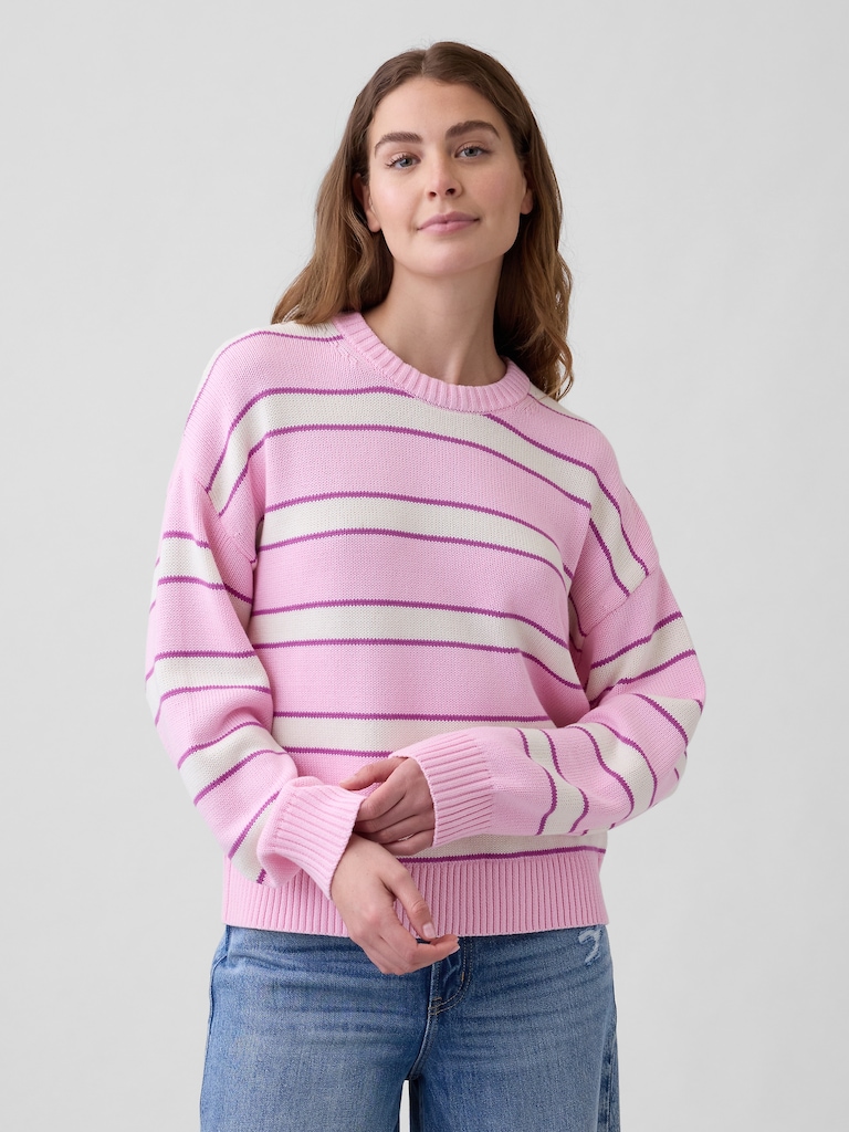 Relaxed Cotton Crewneck Sweater