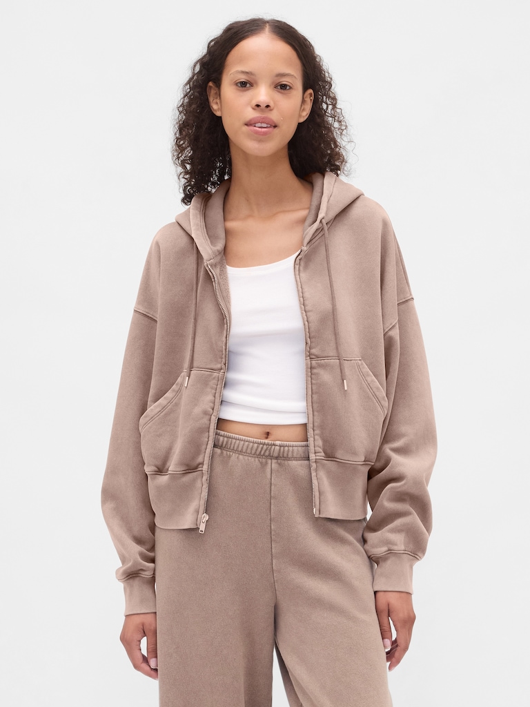 VintageSoft Wedge Zip Hoodie