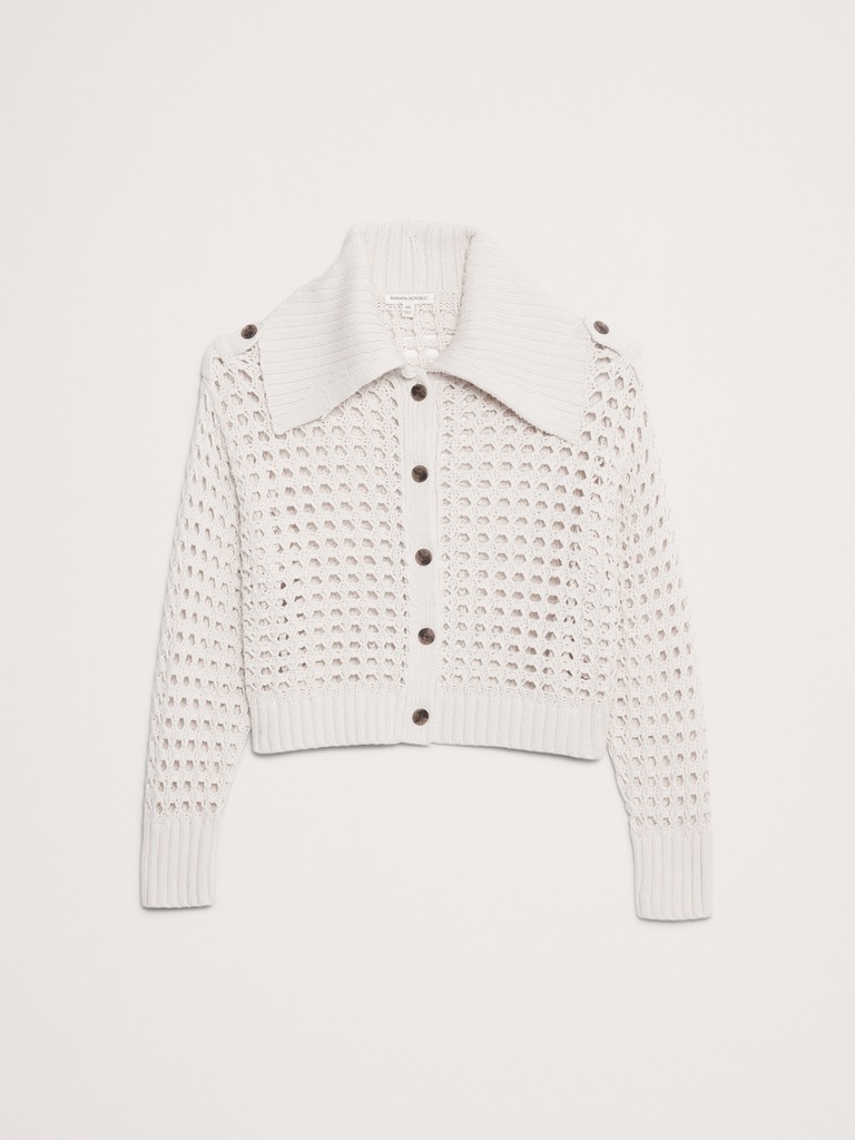 Cotton Open-Stitch Cardigan