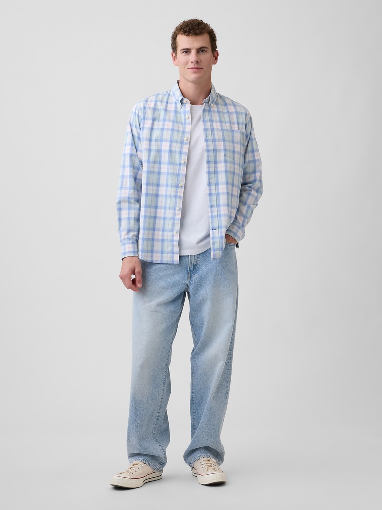 Stretch Poplin Shirt in Standard Fit