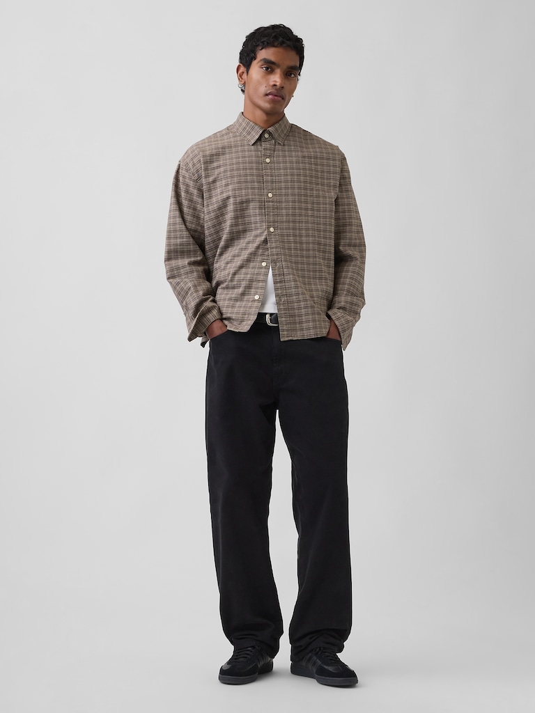 Relaxed Straight-Hem Oxford Shirt