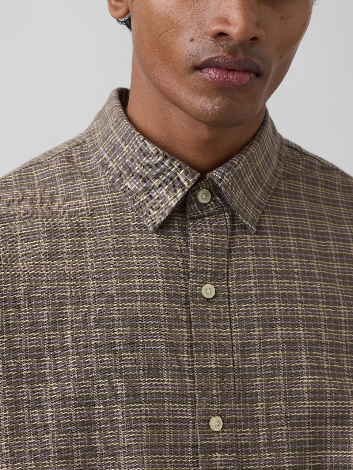 Relaxed Crop Straight-Hem Oxford Shirt