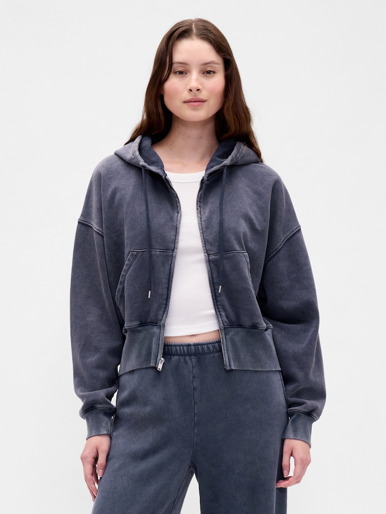 VintageSoft Wedge Zip Hoodie