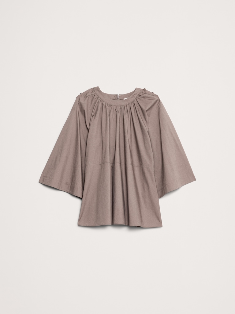 Cotton Poplin Convertible Trapeze Top