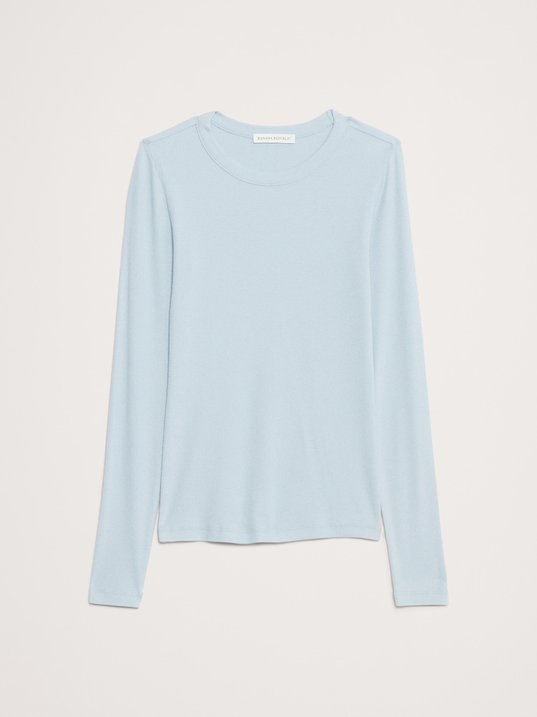 Ribbed Crew-Neck T-Shirt