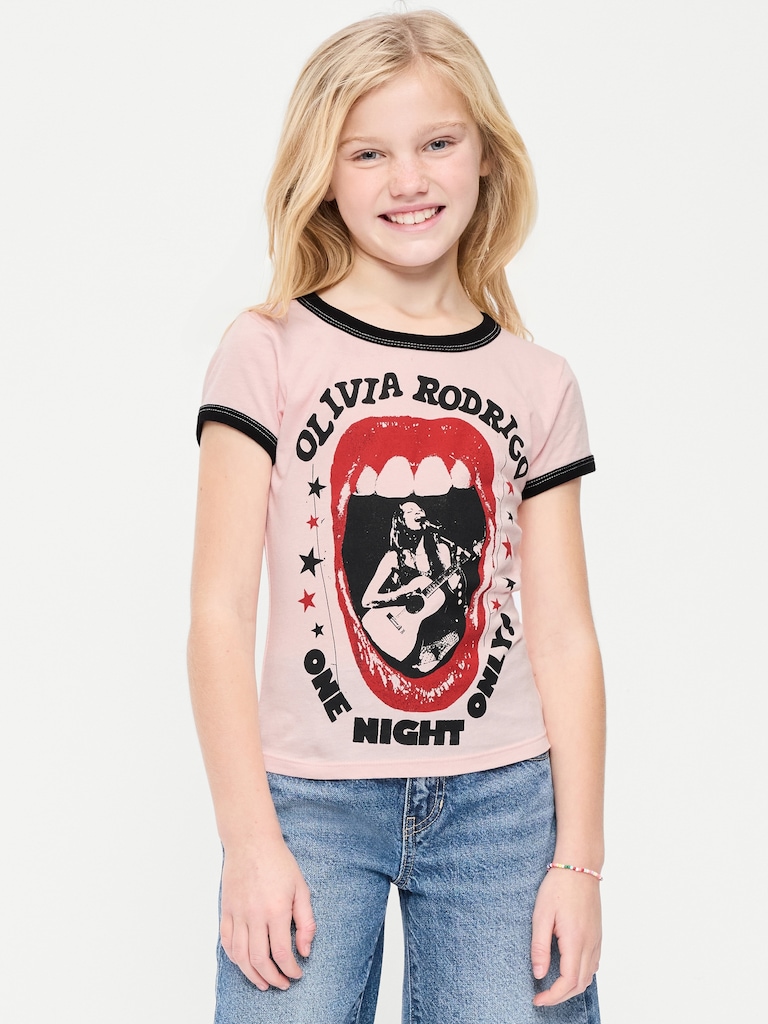 Olivia Rodrigo™ Fitted Ribbed Ringer Graphic T-Shirt for Girls