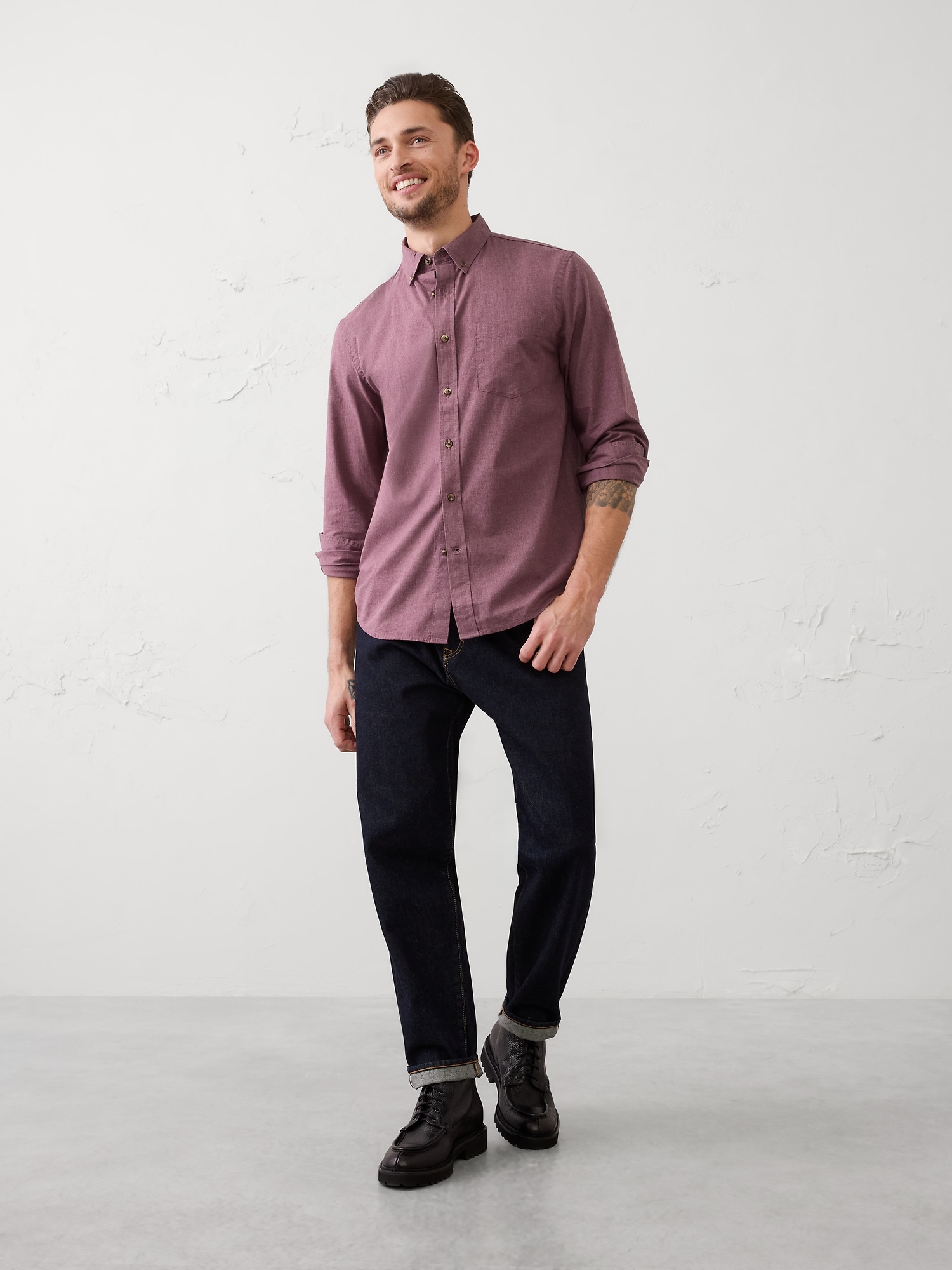 Men's Purple Casual Shirts | Banana Republic Factory