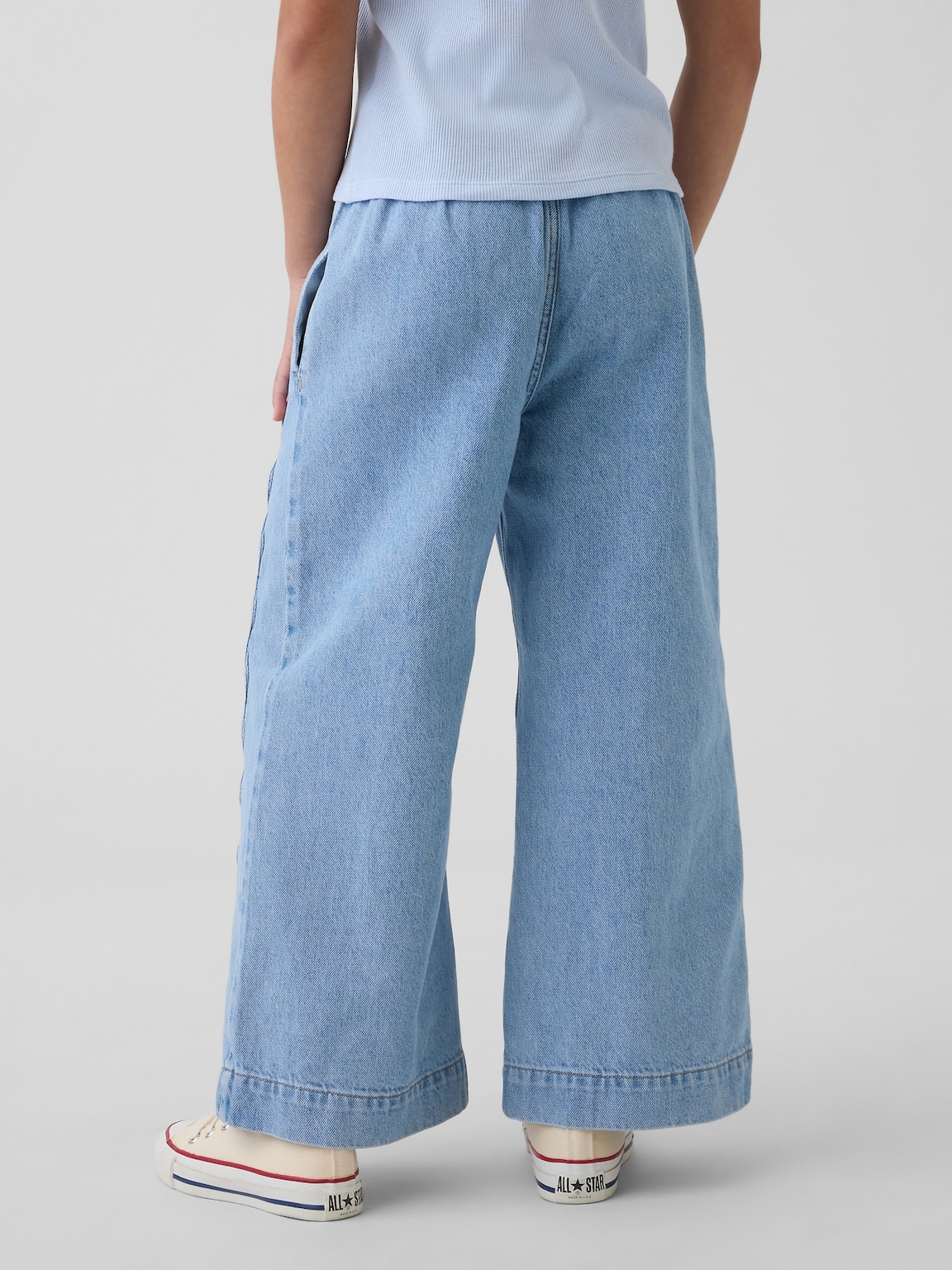Kids High Rise Stride Easy Wide-Leg Ankle Jeans