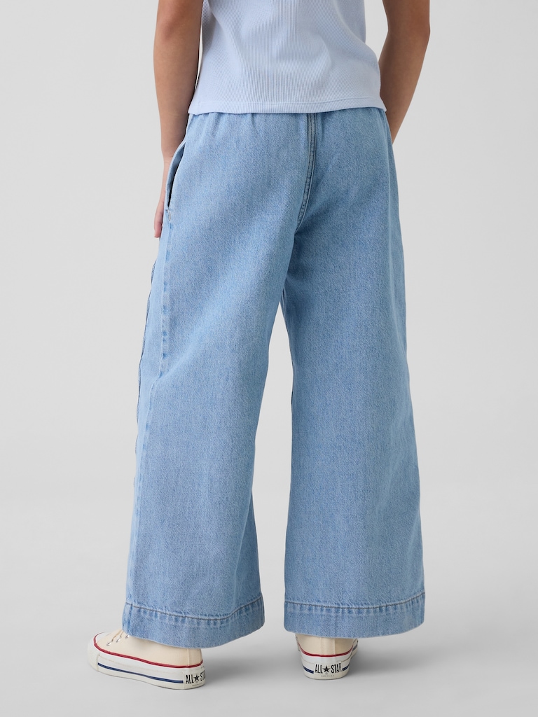 Kids High Rise Stride Easy Wide-Leg Ankle Jeans
