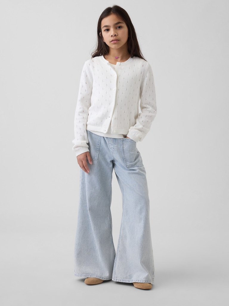 Kids Pointelle Cardigan Sweater