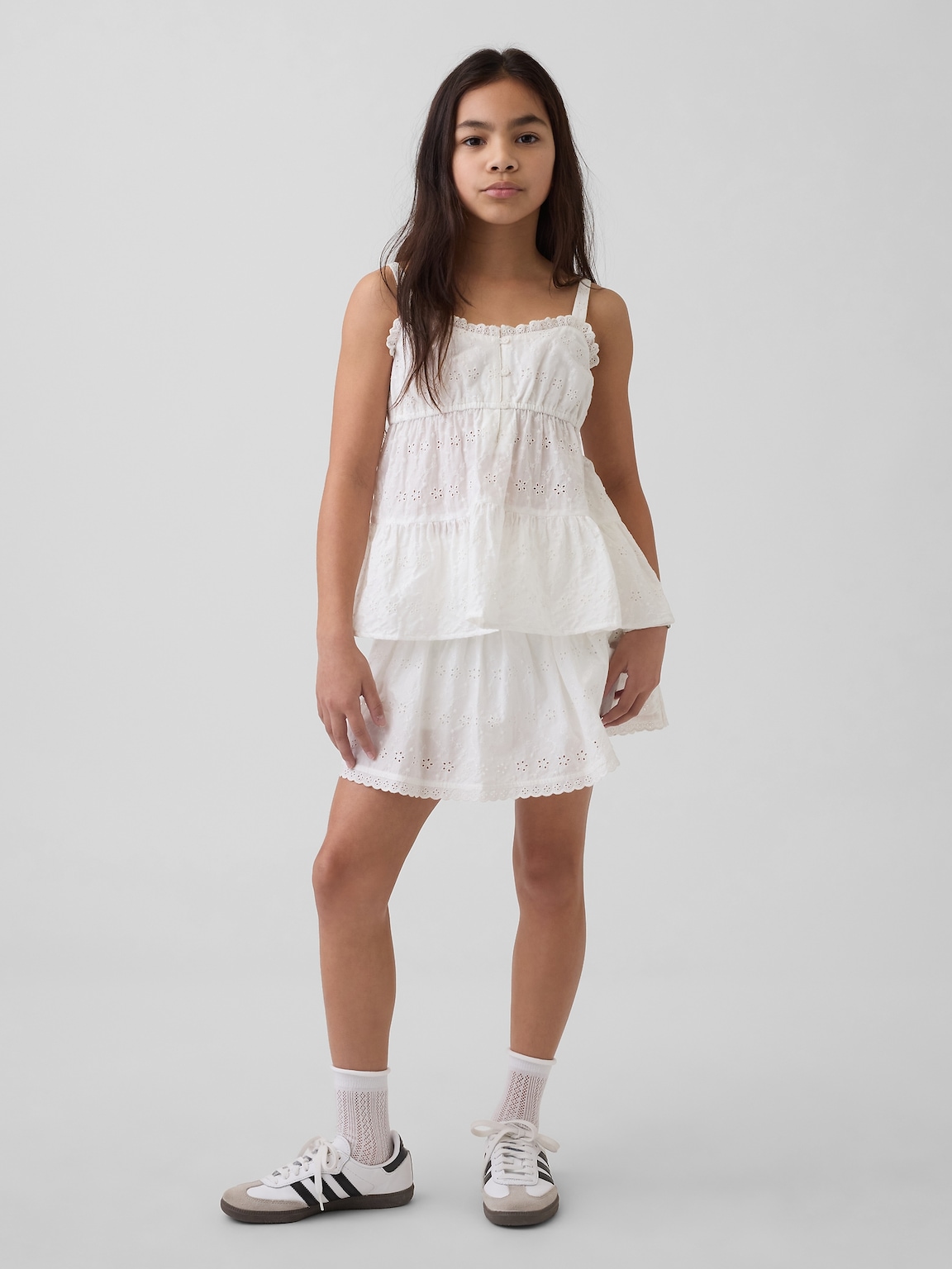 Kids Tiered Eyelet Tank Top