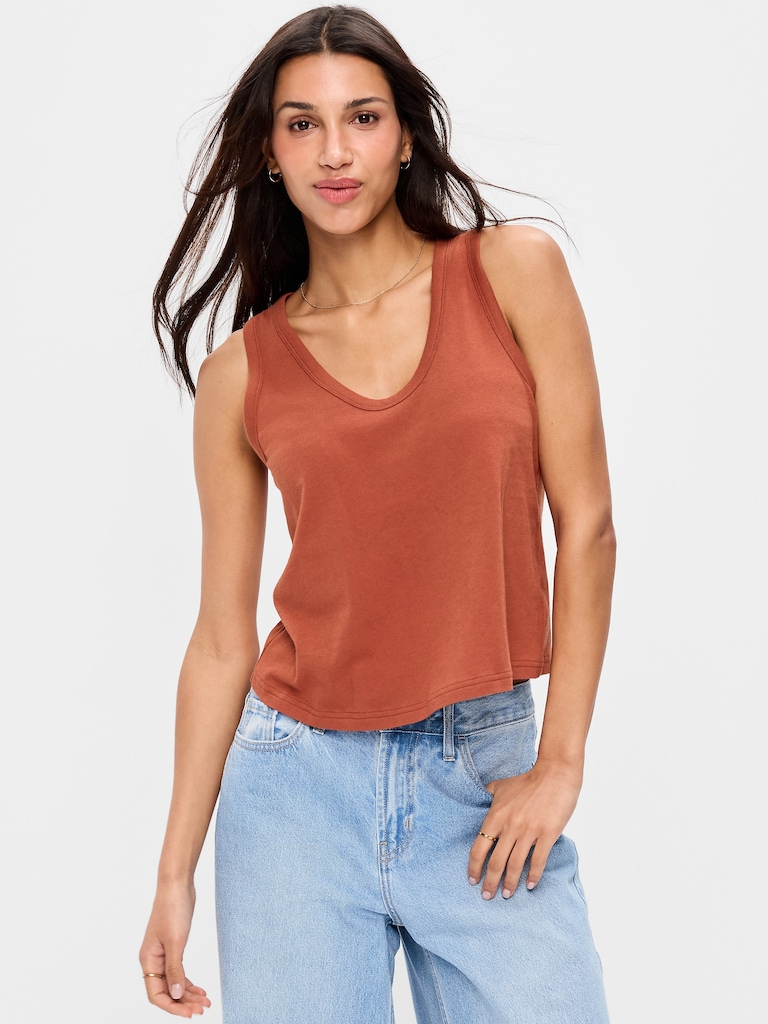 Relaxed Scoop-Neck Tank Top