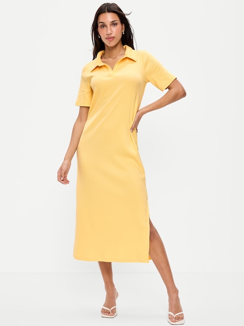 knee length dresses for ladies Wedtrend Women Lemon Yellow Midi Dress Bridesmaid Dress A Line Square Neck Keyhole Pleated Wedding Party Dress, Lemon Yellow / US26W