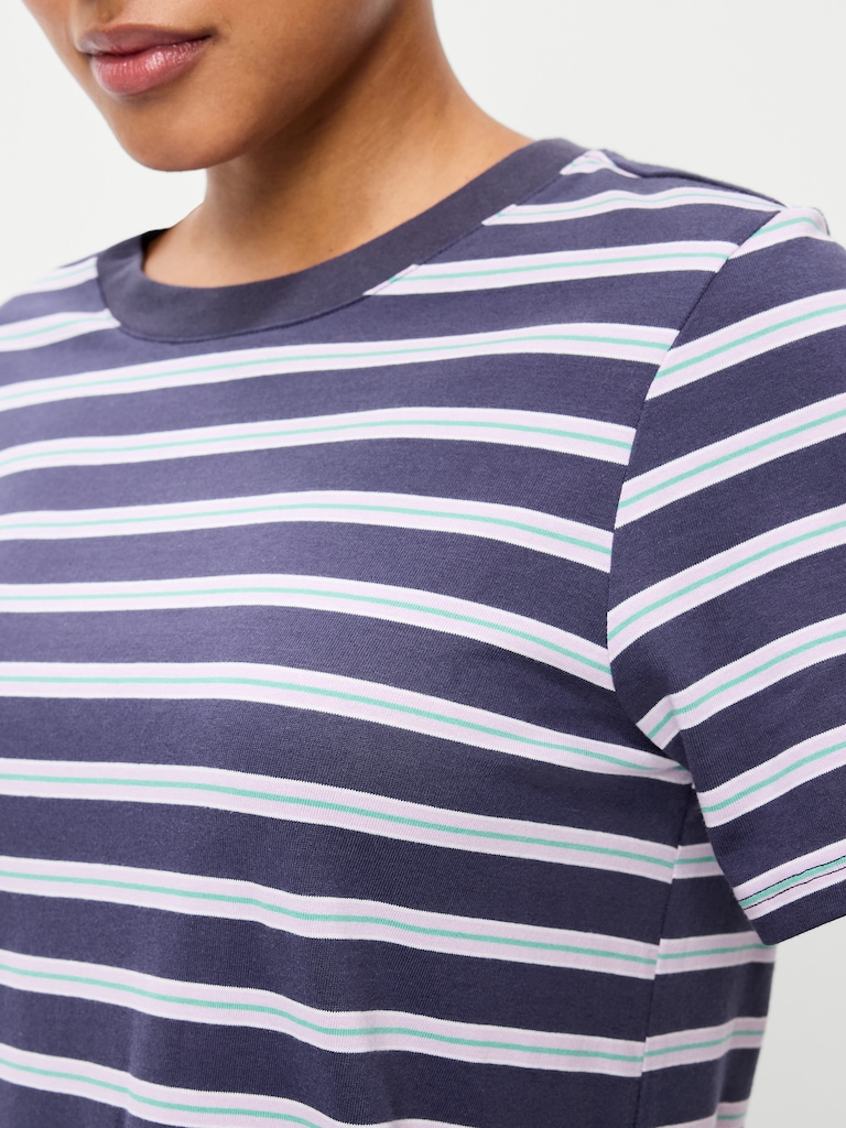 Vintage Crew-Neck Mini T-Shirt Dress