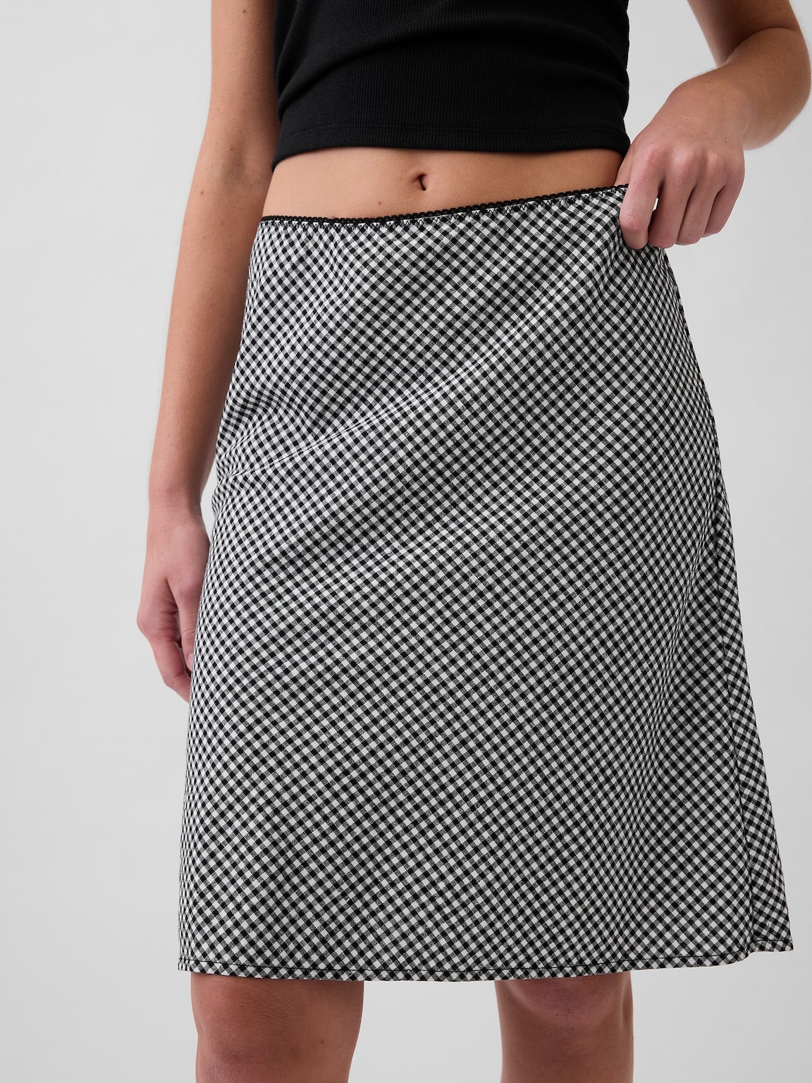 Linen-Blend Bias-Cut Skirt