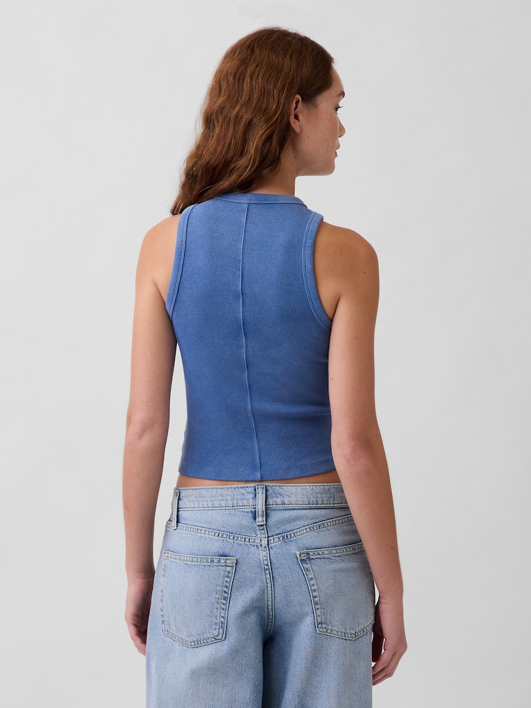 Heavyweight Rib Halter Tank Top