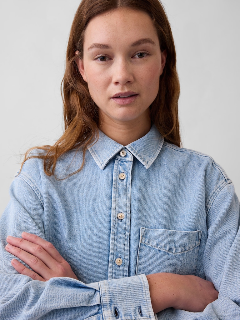 UltraSoft Denim Oversized Shirt