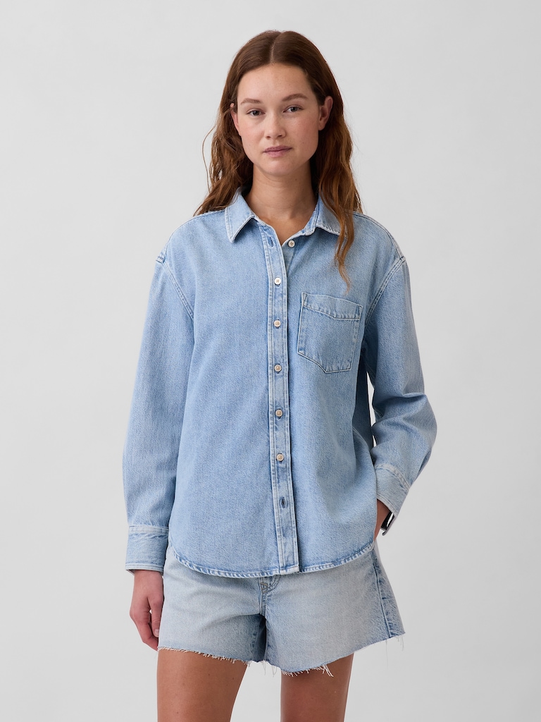 UltraSoft Denim Oversized Shirt