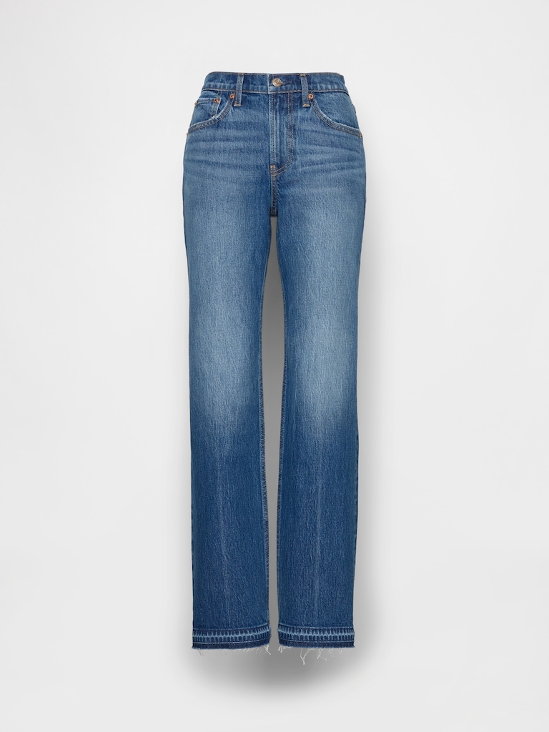 Mid Rise Relaxed Straight Jeans