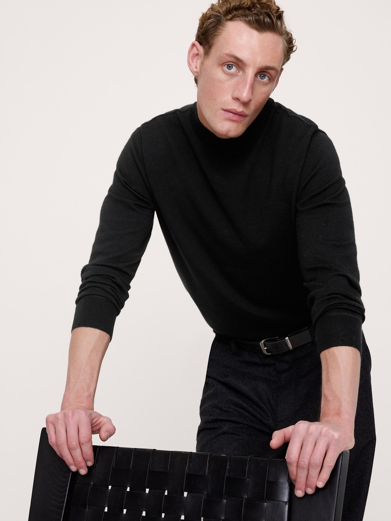 Merino Mock-Neck Sweater