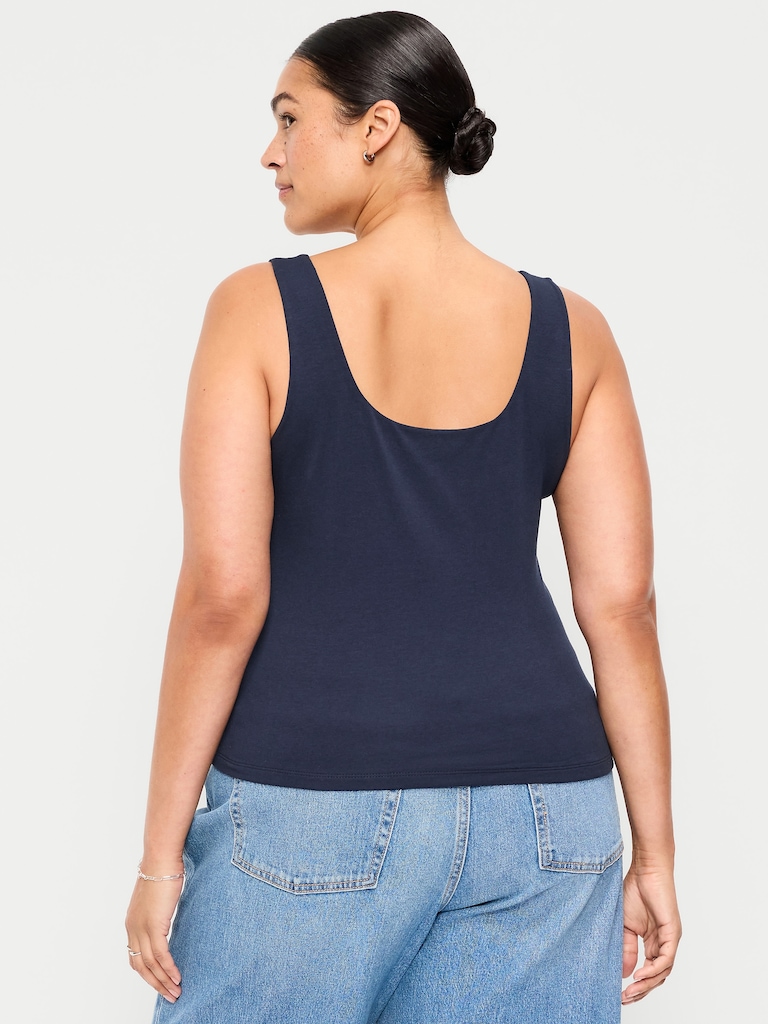 Hug Double-Layer Scoop-Neck Tank Top