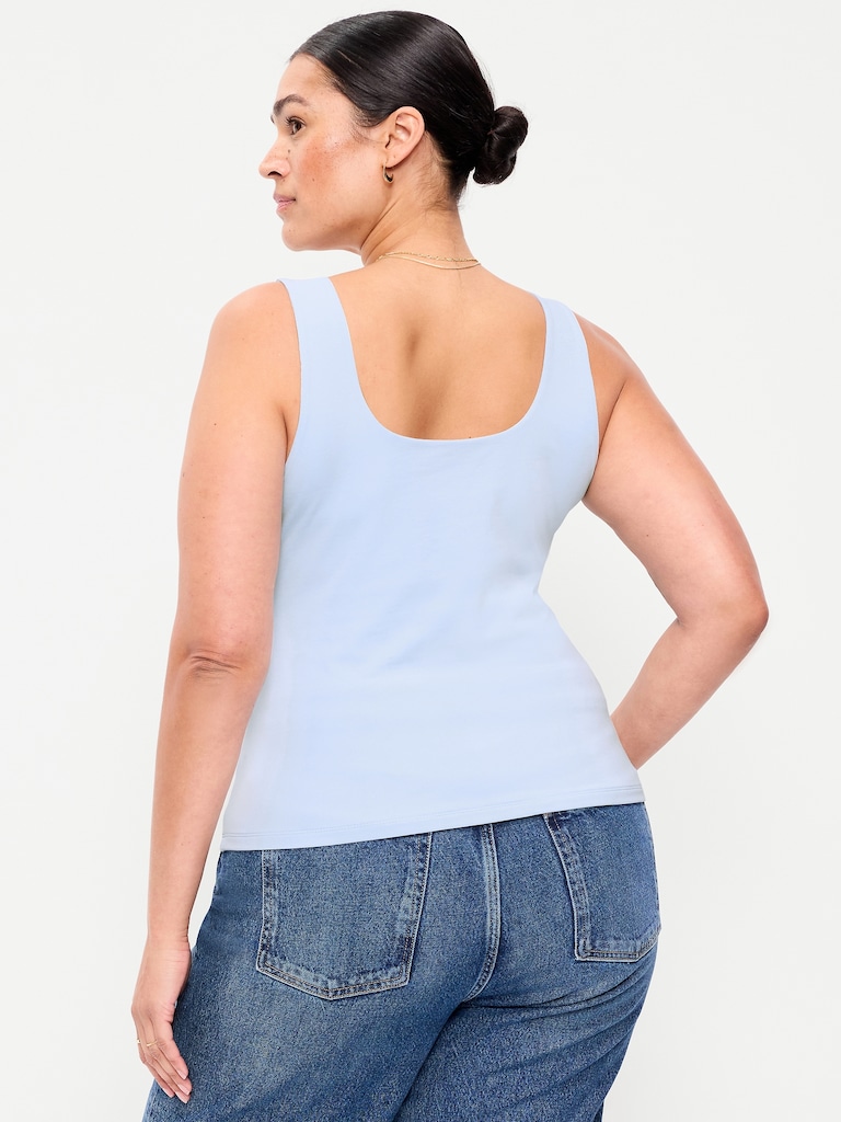 Hug Double-Layer Scoop-Neck Tank Top