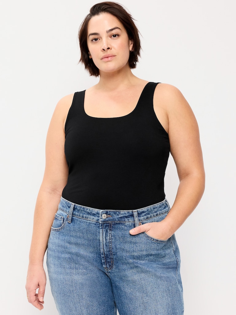 Hug Double-Layer Scoop-Neck Tank Top