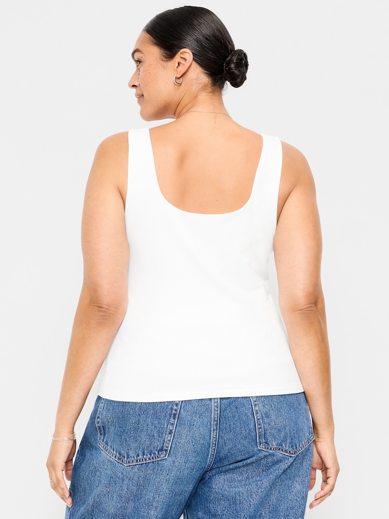Hug Double-Layer Scoop-Neck Tank Top