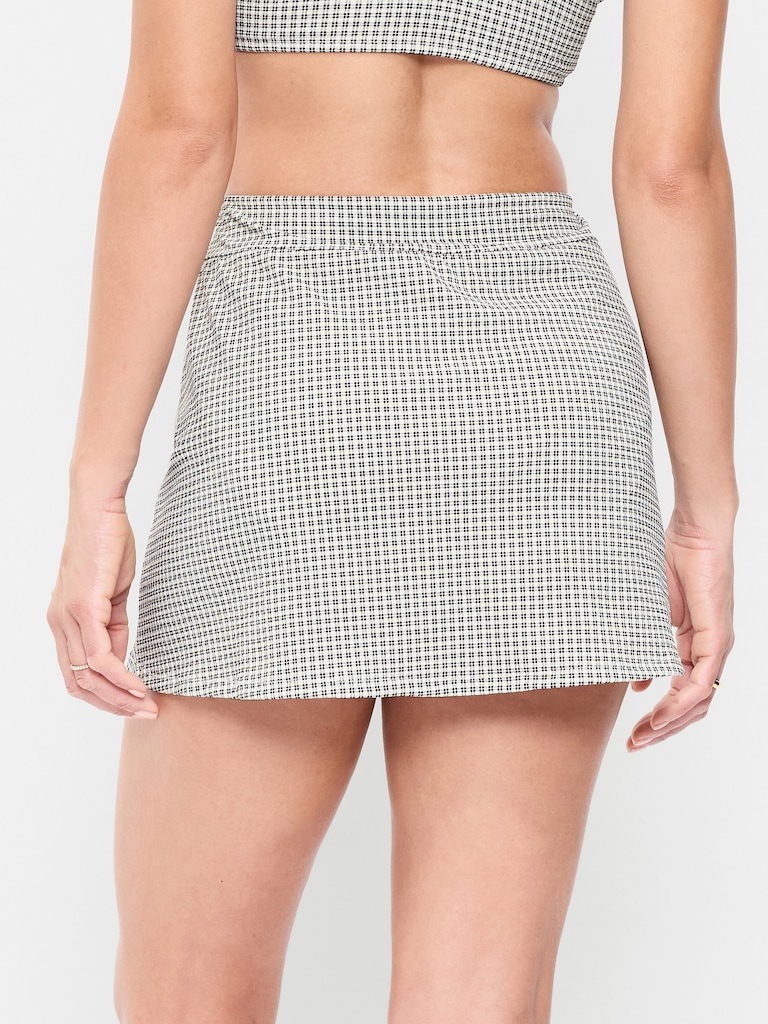 High-Waisted Textured Swim Skirt