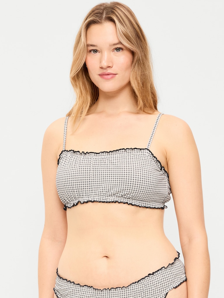 Scoop-Neck Ruffle Swim Top