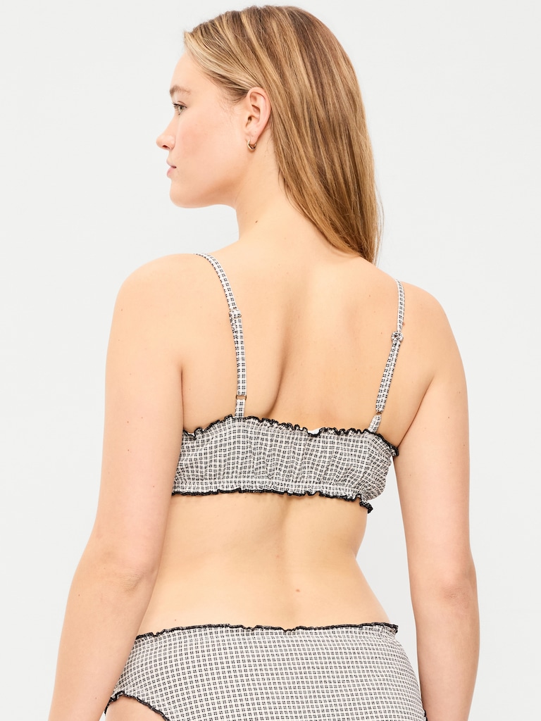 Scoop-Neck Ruffle Swim Top