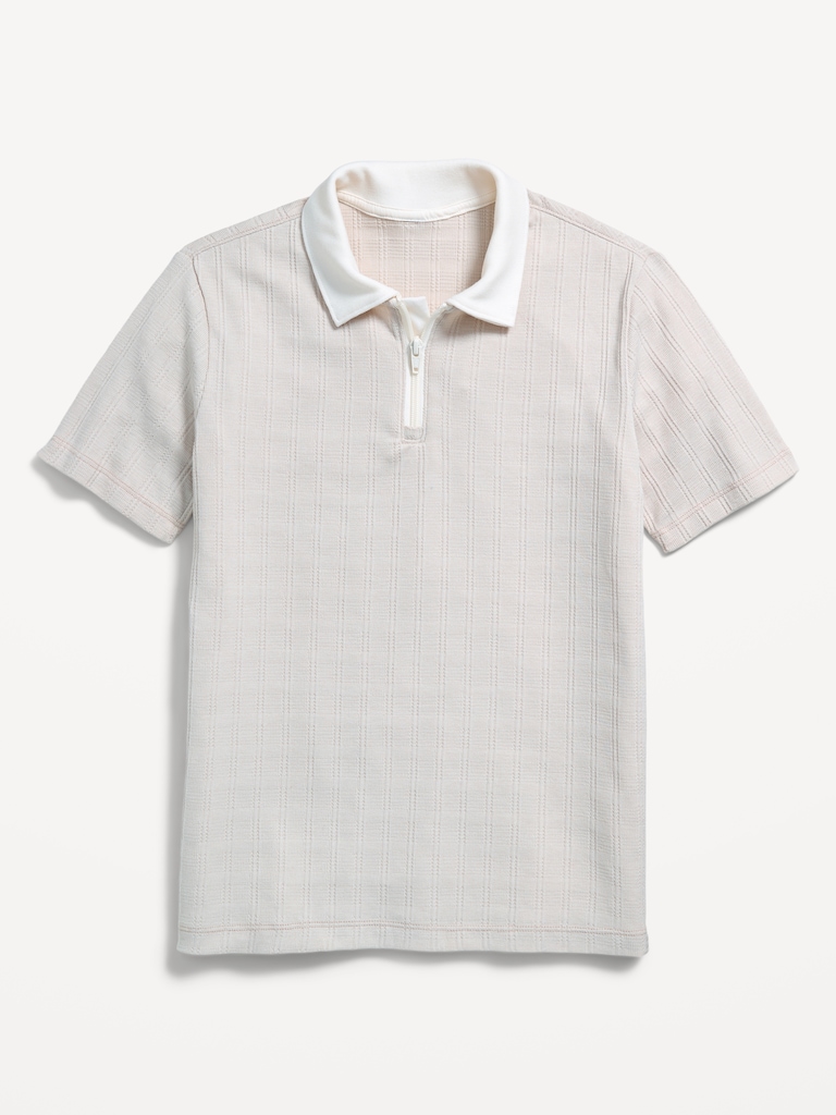 Short-Sleeve Quarter-Zip Polo Shirt for Boys