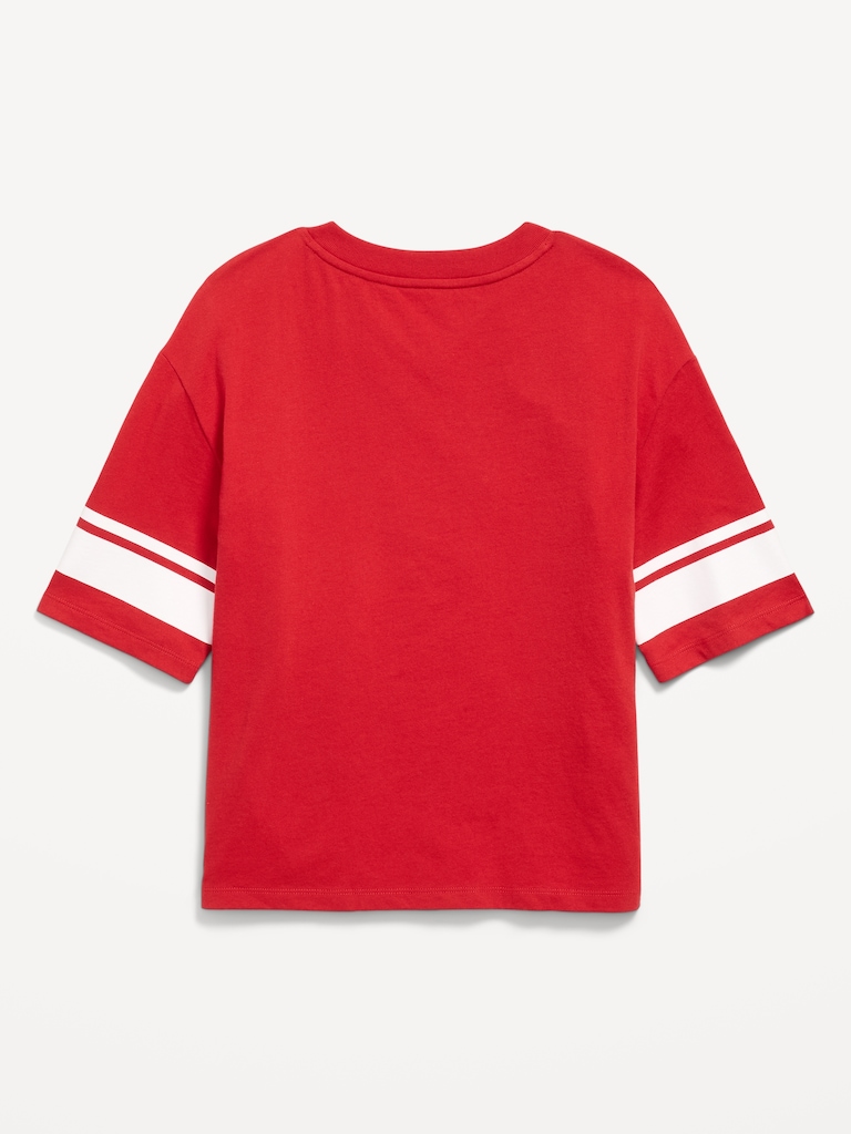 Oversized Football-Style T-Shirt for Girls