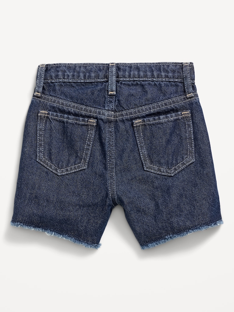 Embroidered Frayed-Hem Jean Shorts for Toddler Girls
