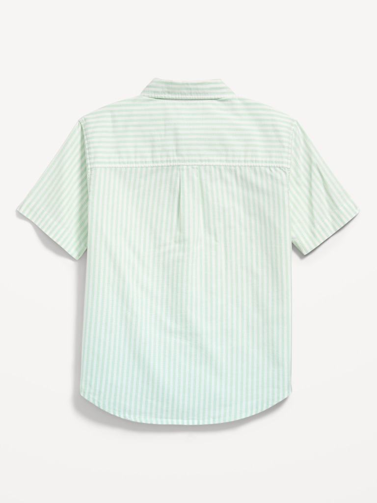 Short-Sleeve Striped Pocket Oxford Shirt for Boys