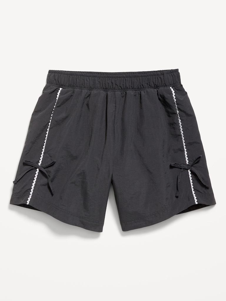 High-Waisted Parachute Bow Shorts for Girls