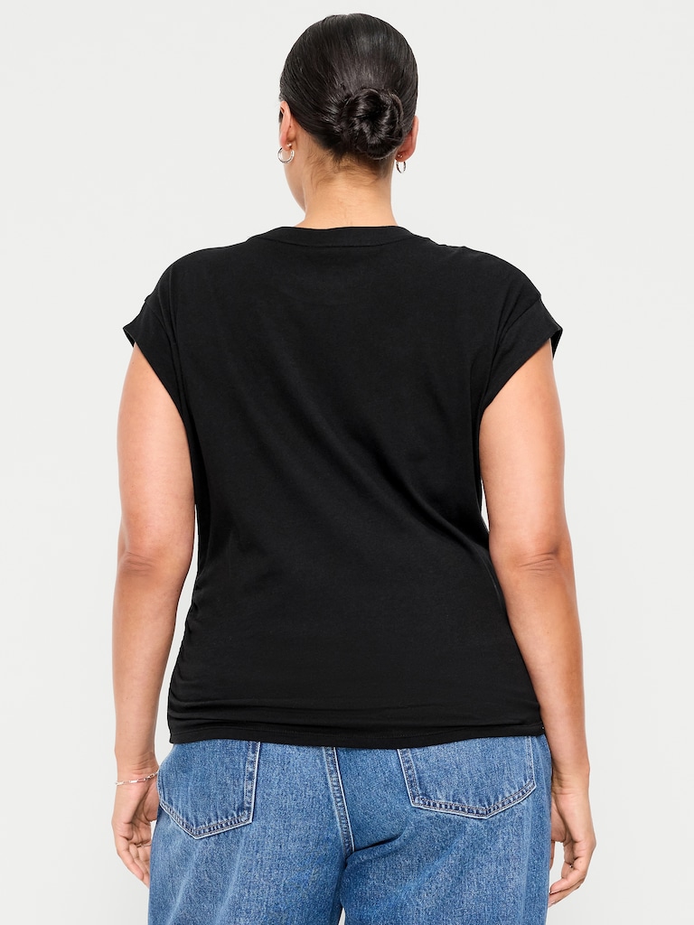 Cap-Sleeve Side-Cinch Top
