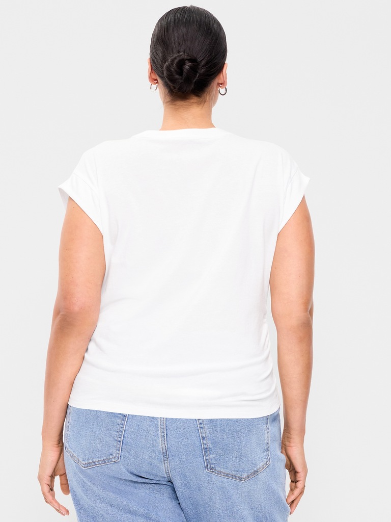 Cap-Sleeve Side-Cinch Top