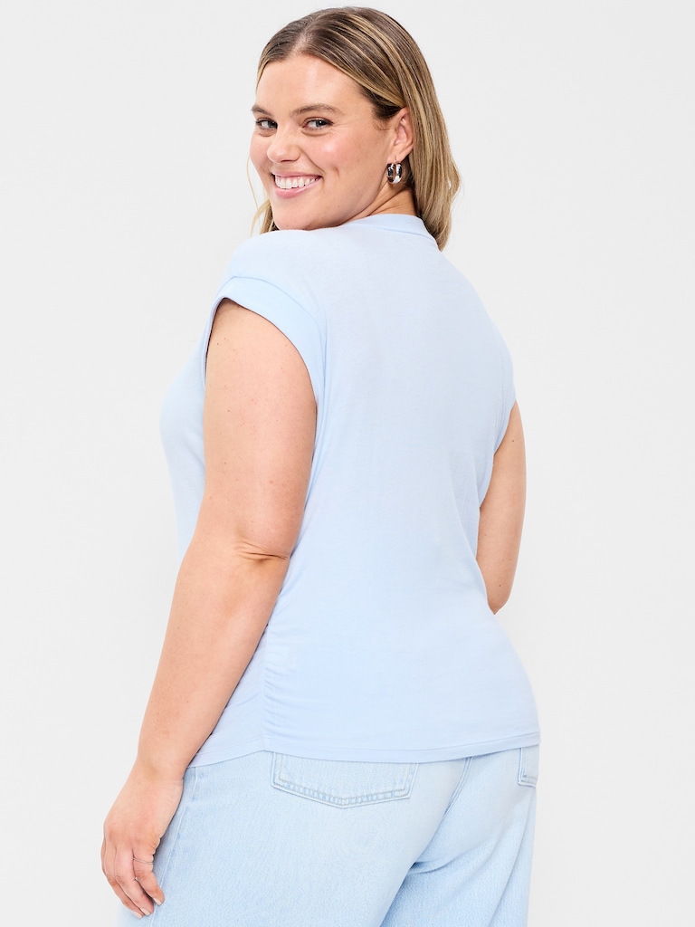 Cap-Sleeve Side-Cinch Top