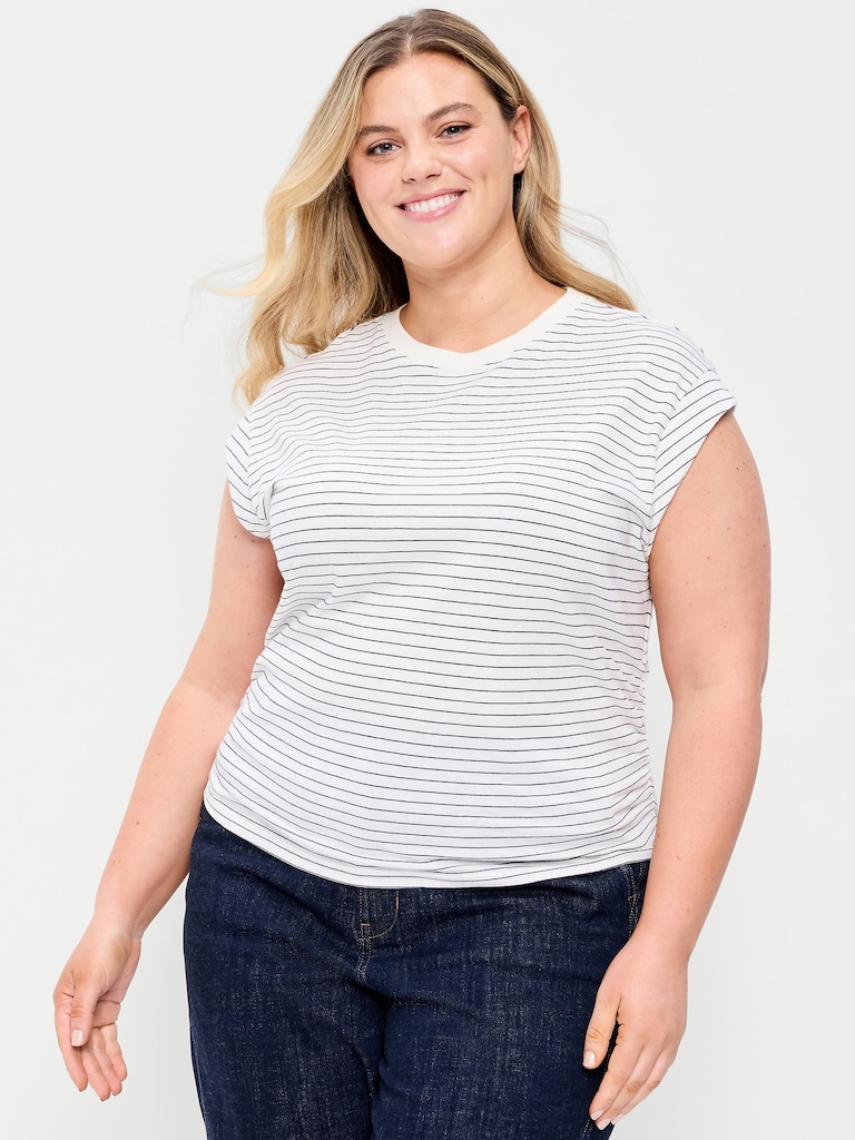 Cap-Sleeve Side-Cinch Top