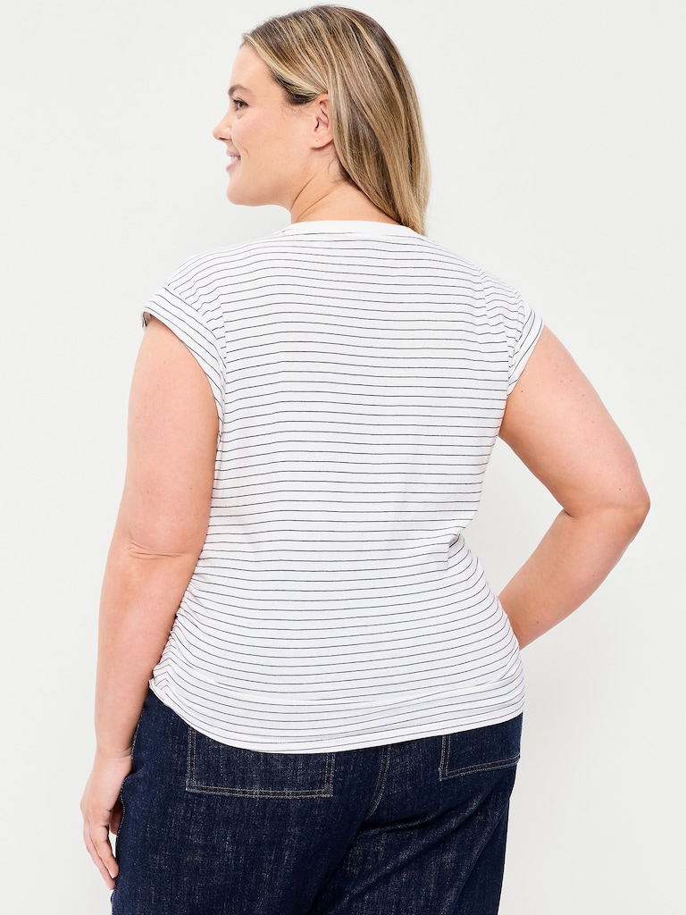 Cap-Sleeve Side-Cinch Top