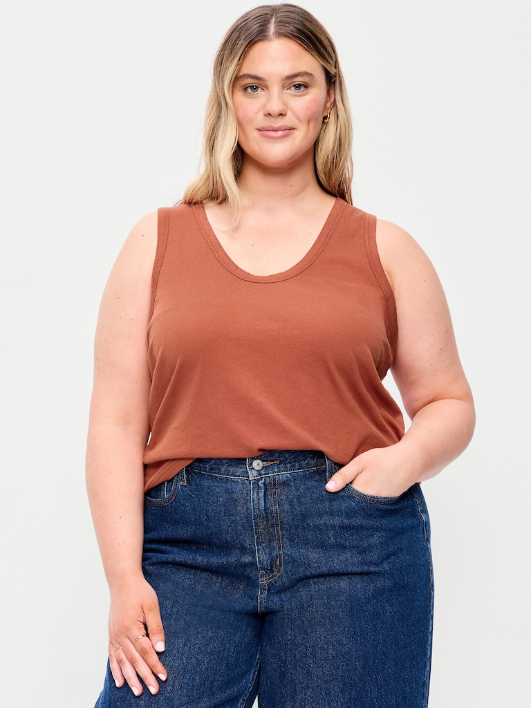 Relaxed Scoop-Neck Tank Top
