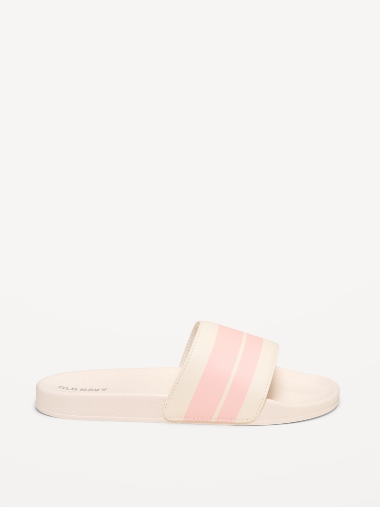 Faux-Leather Pool Slide Sandals for Girls