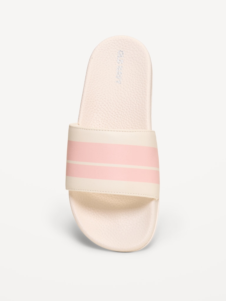 Faux-Leather Pool Slide Sandals for Girls