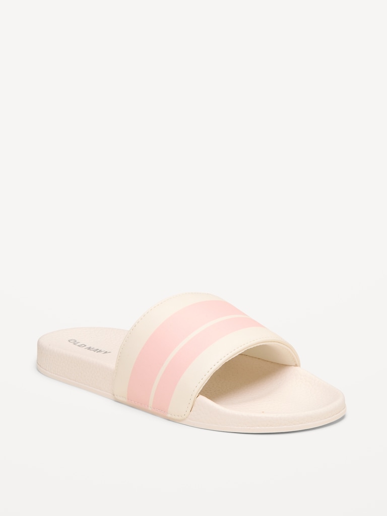 Faux-Leather Pool Slide Sandals for Girls