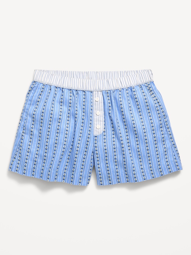 Printed Twill Boxer Shorts for Girls