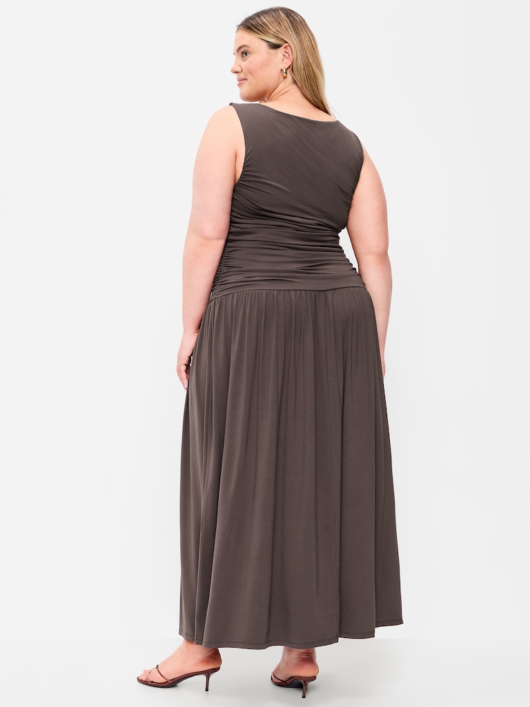 Fit & Flare Drop-Waist Maxi Dress
