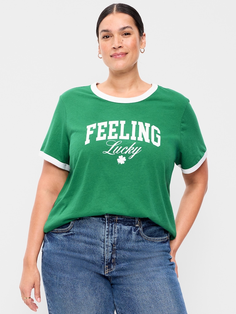 EveryWear Crew-Neck Graphic Ringer T-Shirt