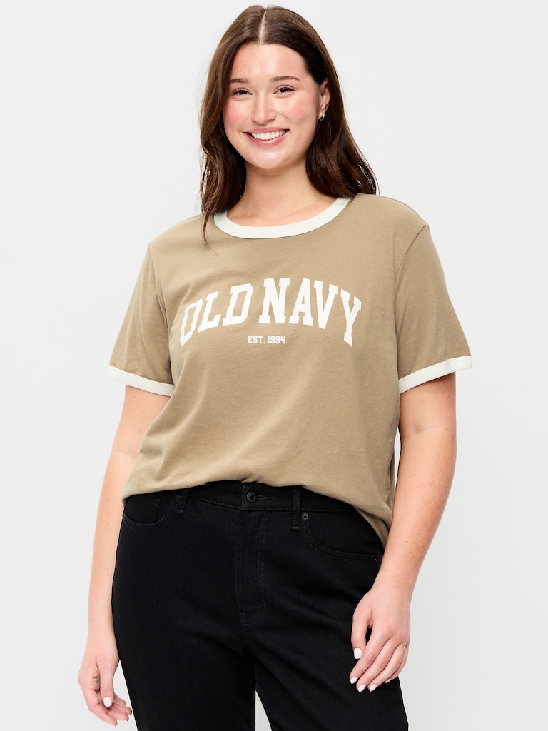 EveryWear Crew-Neck Logo-Graphic Ringer T-Shirt